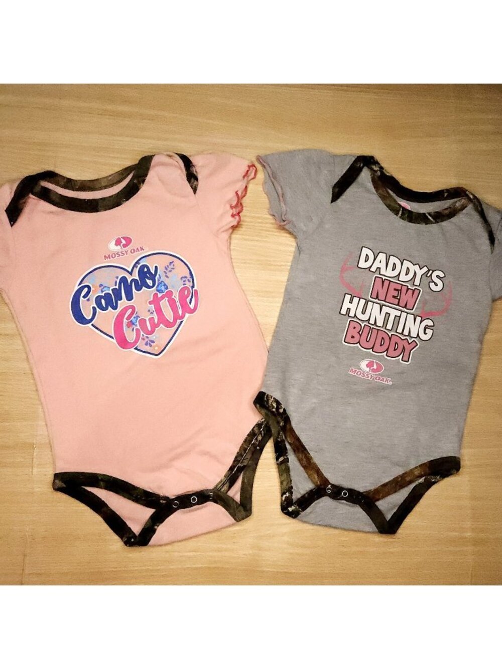 Mossy Oak Toddler Girls Pink Grey Camouflage One Piece Outfit Bundle 18 Months